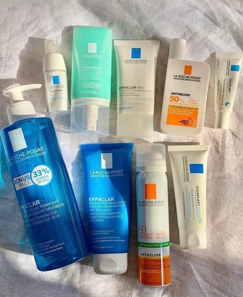 Linha completa de dermocosméticos La Roche-Posay: Effaclar, Anthelios e Cicaplast